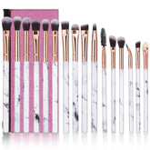 DUAIU rose marble handle eye brush set for smooth eyeshadow application.