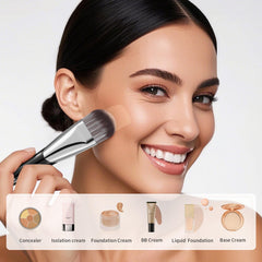 DUcare brush used for liquid foundation application with controlled pickup
