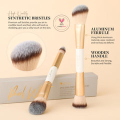DUcare multi-functional double-ended brush for powder and liquid foundations