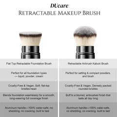 DUcare soft synthetic bristles for gentle foundation and powder application.