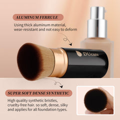 DUcare retractable makeup brush cap keeps bristles clean during travel