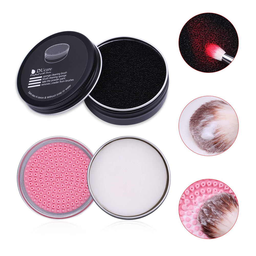 DUcare solid brush cleanser with coconut scent cleans brushes gently for makeup enthusiasts