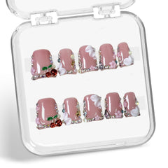 Duck Press on Nails muestra cereza 3D, diseño espectacular para eventos.