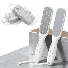 DUIJINYU foot scrubber set with two scrubbers and two pumice stones for versatile foot care