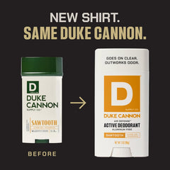 Duke Cannon label closeup highlights aluminum-free protection