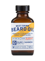 Duke Cannon Beard Balm Redwood tin for conditioning and soft control