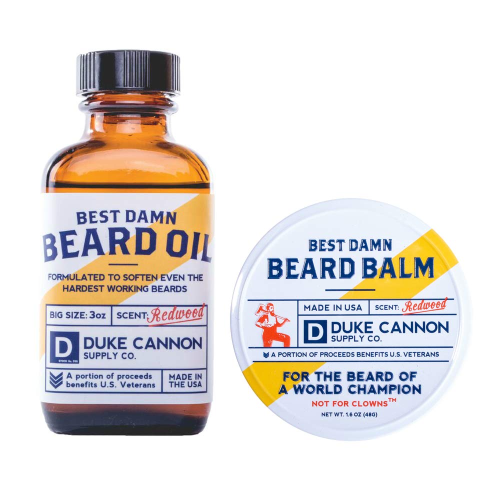 Duke Cannon Beard Oil Redwood bottle for daily moisture and scent