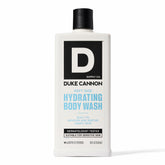 Duke Cannon Ducha Corporal Hidratante, frente de la botella, hidratación para piel seca.