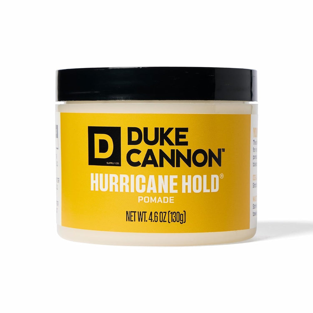 Duke Cannon Hurricane Hold Pomade frasco de 4.6 oz ofrece control duradero sin brillo.