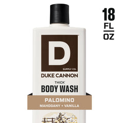 Duke Cannon ingredientes basados en plantas para un lavado suave.