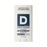 Duke Cannon Midnight Swim packaging showcases rugged branding and aluminum-free protection.