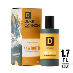 Duke Cannon Sawtooth alpine air image evokes crisp mountain breeze.