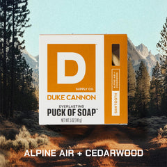 Duke Cannon Sawtooth Alpine Air scent conveys a refreshing aroma