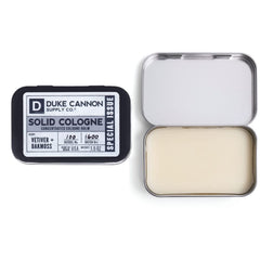 Duke Cannon travel tin ready for quick refresh during trips.