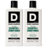 Duke Cannon Tea Tree 2-in-1 bottle delivers refreshing cleansing for daily grooming.