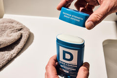 Duke Cannon Trench Warfare application swatch illustrating aluminum-based protection.
