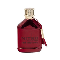 Dumont Nitro Red Extrait bottle pour, enticing aquatic-woody aroma for romantic occasions.