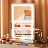 DUMOS vanity mirror 17x13 front view with built-in lights for makeup prep