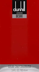 Dunhill Desire Red bottle angle showcasing flask-inspired design for a bold style.