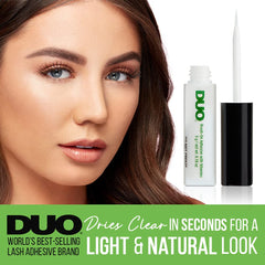 Close-up of DUO lash glue applicator for precise, fast application.