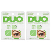 DUO Brush-On Clear Lash Glue bottle demonstrates waterproof hold for all-day wear.