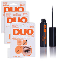DUO brush-on strip lash adhesive dark tone enables seamless lash bonds.