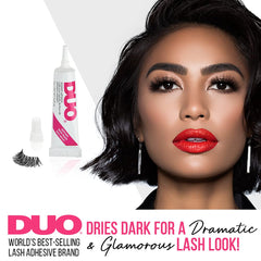 DUO Eyelash Glue Dark Tone creates dramatic, long-lasting lash look