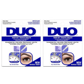 DUO lash glue bottle shows quick-set hold and all-day wear benefits