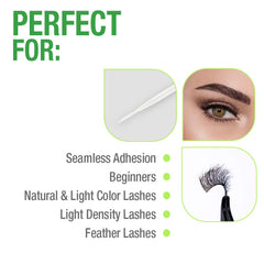 DUO waterproof formula dries clear for a natural lash line.
