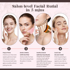 Duoffanny face brush on cheek highlighting gentle lymphatic massage
