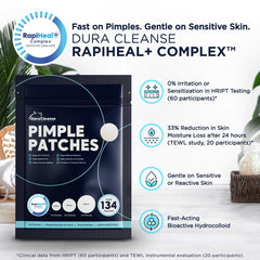 Dura Cleanse parches-acne-cara-tamano-pequeno: ideales para brotes pequeños y desinflamación suave.
