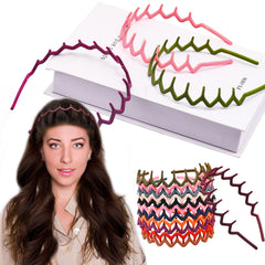 Diadema Duufin con dientes zigzag lila, diseño ligero para comodidad diaria.