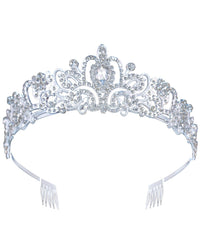 Corona cristal DWAKIZE con frente brillante, ideal para boda