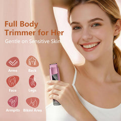 Dynooper bikini trimmer Tea Rose IPX7 waterproof design for wet or dry use.