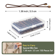 DySaLic brown mini pins with clear storage box, organized storage for on-the-go use.