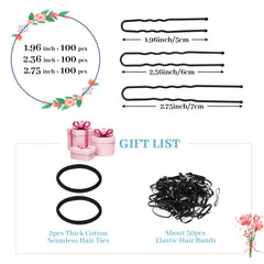 Dysalic U-shape hair pins in 2.36in size for versatile styling.