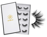 DYSILK natural lash pack with five pairs for daily wear and blending.
