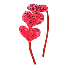 Dzrige diadema corazón lentejuelas rojo, accesorio festivo ideal para San Valentín y fiestas