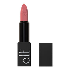 e.l.f. O Face Satin Lipstick barra primer plano, color satinado de larga duración.