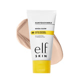 e.l.f. Suntouchable frasco cercano con acabado radiante y tono melocotón
