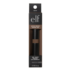 e.l.f. Wow Brow Gel Brunette closeup fiber detail highlights natural texture and hold.