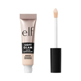 e.l.f. Soft Glam Satin Concealer packaging close-up showing sleek design for easy shopping.