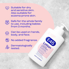 Protege la barrera cutánea y reduce irritación con E45.
