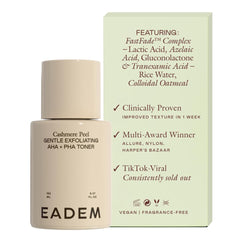 EADEM Cashmere Peel bottle pour shows milky hydration for clearer pores