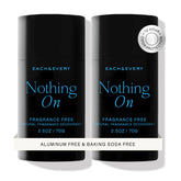 Each & Every aluminum-free deodorant unscented bottle for all-day freshness on sensitive skin.