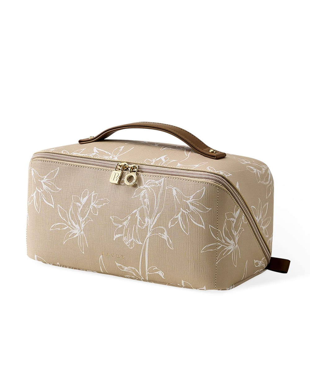 Eachy travel makeup bag large capacity keeps cosmetics organized on the go.