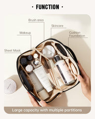 EACHY Travel Makeup Bag open-flat design for easy access during travel