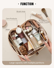 Eachy travel makeup bag waterproof PU leather protects contents during travel