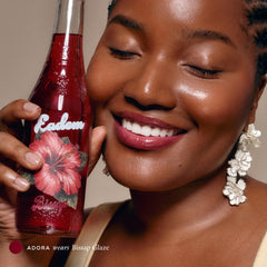 EADEM Le Chouchou Hibiscus enzyme exfoliation close-up on lips.