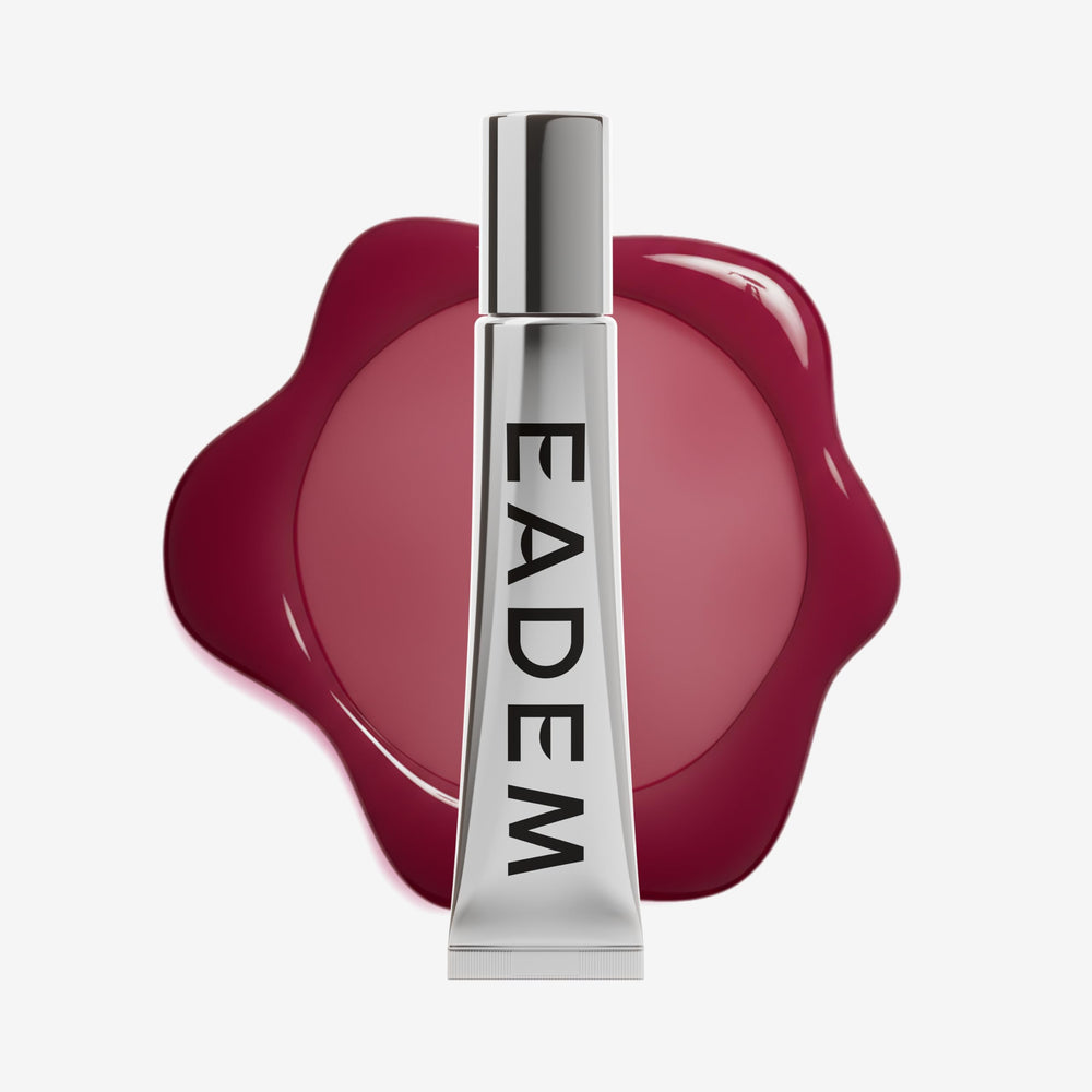 EADEM Le Chouchou lip balm Bissap Glaze jar provides deep hydration and subtle tint.